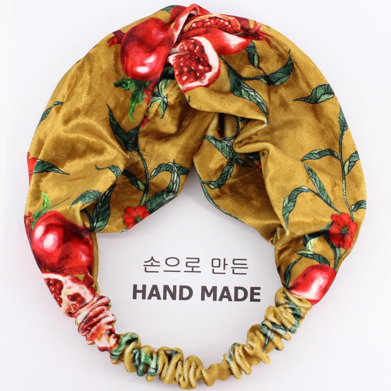 B468韓國東大門頭飾簡約絲絨髮帶 金絲絨寬邊彈力松緊髮箍頭箍女Velvet