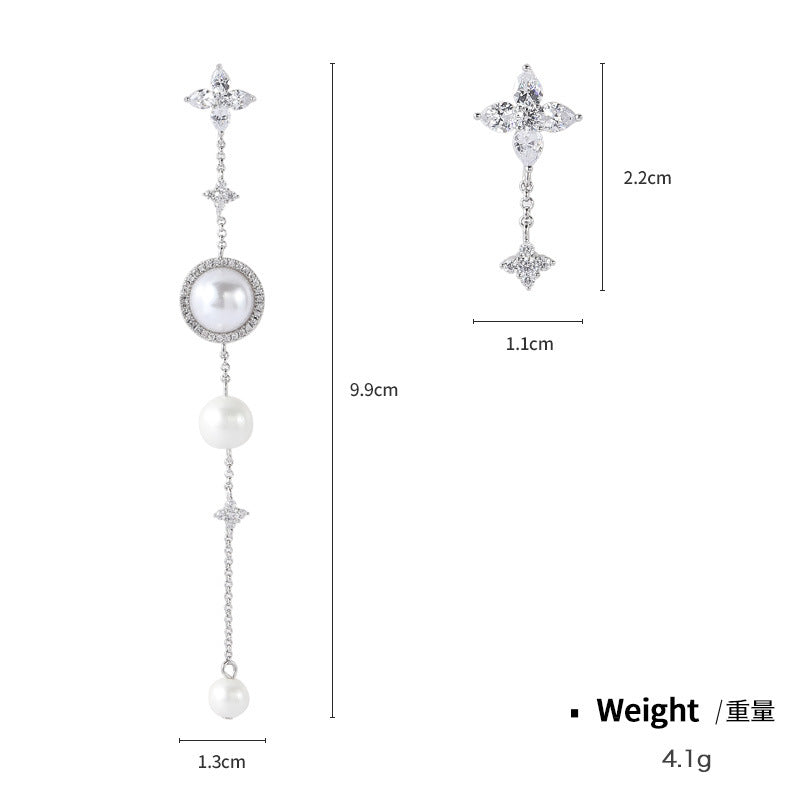 NCE01056S925銀針銅鍍真金鑲鋯金屬樹葉耳釘女日韓風百搭高端AB款耳鏈kj202104